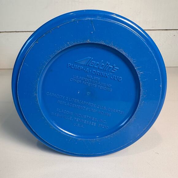 Vintage Aladdin Pump-A-Drink Thermos Blue Plastic Serveware Hot/Cold Camping - Picture 4 of 7